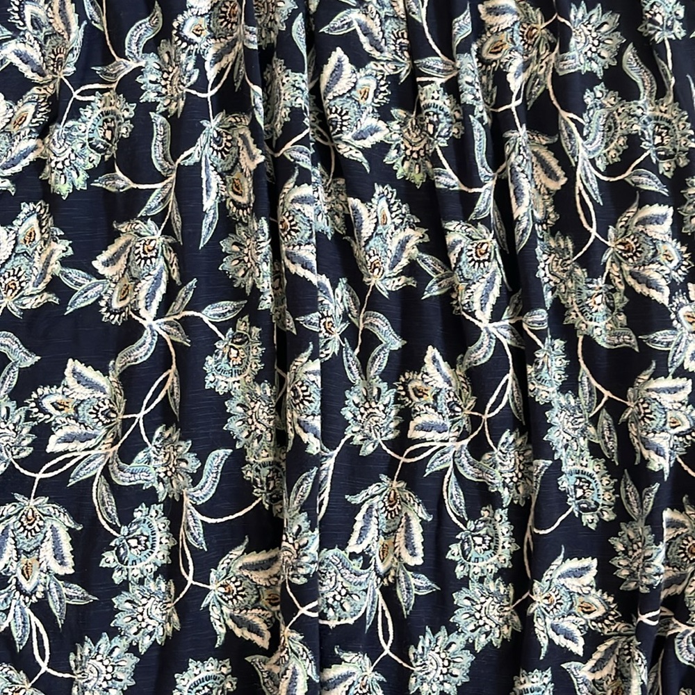 J. Jill Midnight Blue and Ivory Floral Midi Dress - Picture 7 of 7